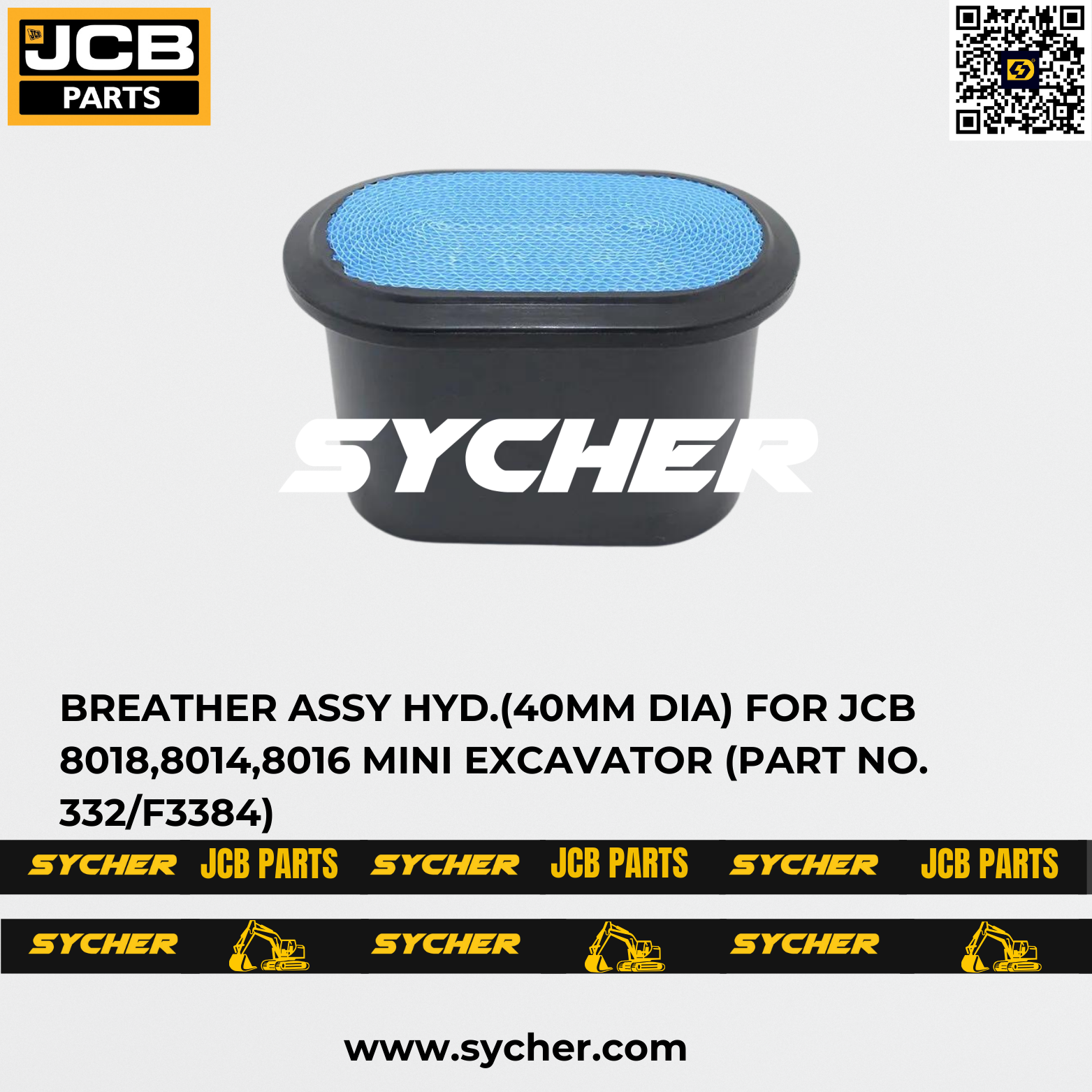 BREATHER ASSY HYD.(40MM DIA) FOR JCB 8018,8014,8016 MINI EXCAVATOR (PART NO. 332/F3384)