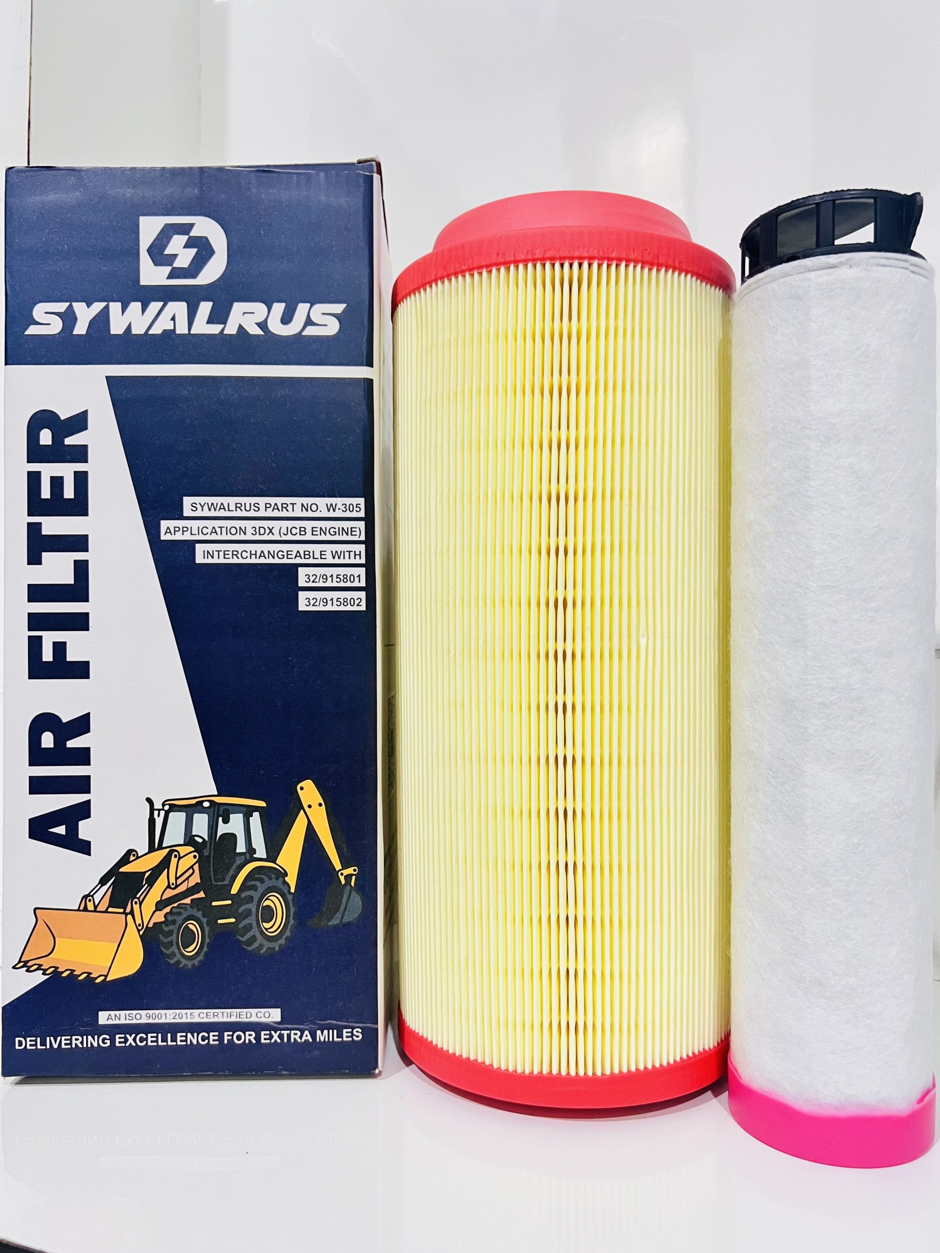 CB Genuine & Aftermarket Air Filter Element Set (Inner & Outer) for JCB Engine | Part No. 32/915801 & 32/915802_SYCHER_INTERNATIONAL_GENUINE_JCB _PARTS_ BUY_ONLINE