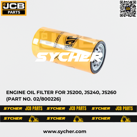 JCB ENGINE OIL FILTER FOR JS200, JS240, JS260 (PART NO. 02/800226)