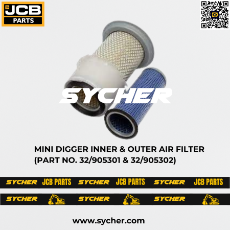 MINI DIGGER INNER & OUTER AIR FILTER (PART NO. 32/905301 & 32/905302)