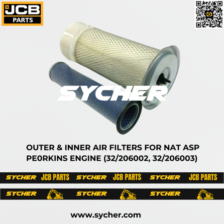 OUTER & INNER AIR FILTERS FOR NAT ASP PERKINS ENGINE (32/206002, 32/206003)