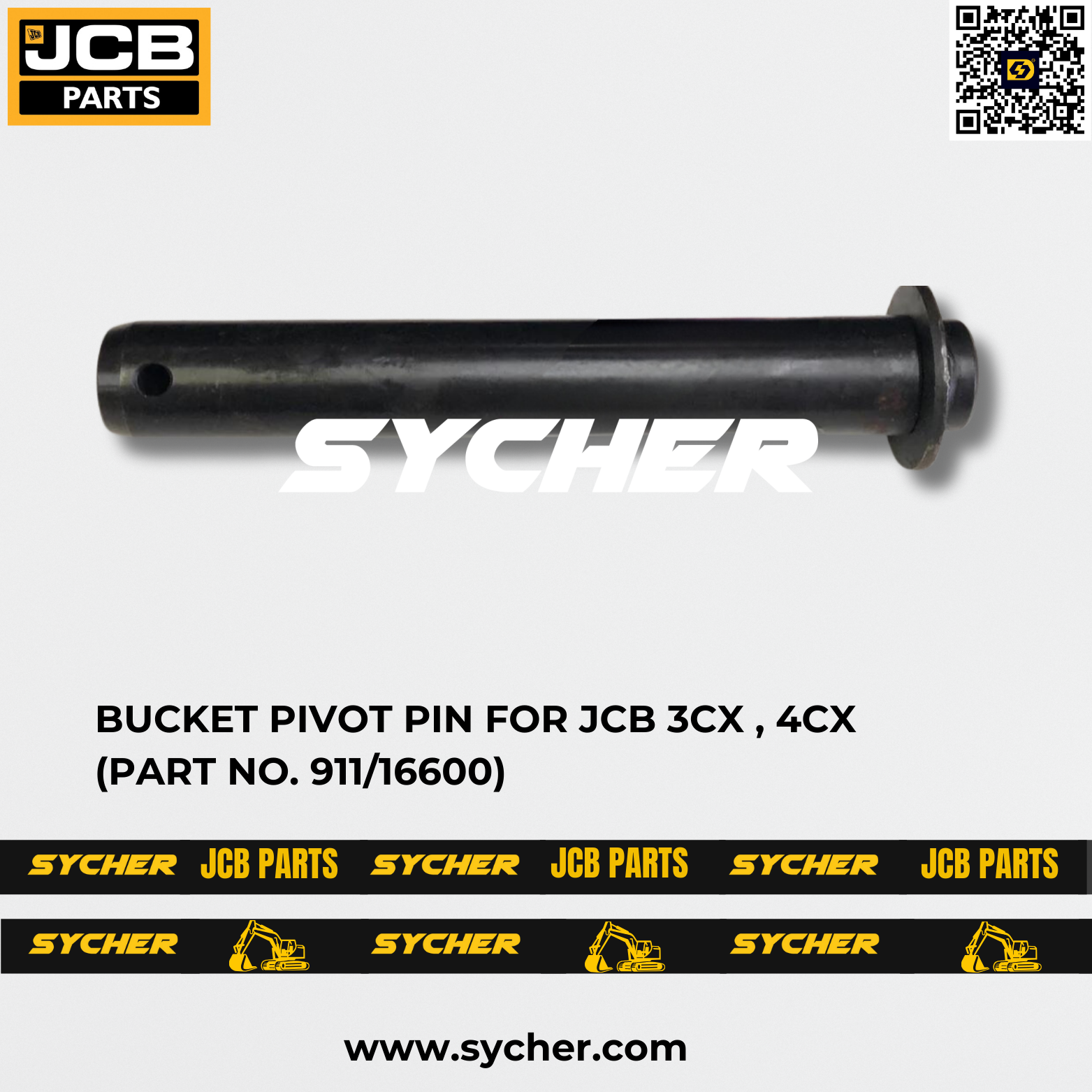 BUCKET PIVOT PIN FOR JCB 3CX , 4CX (PART NO. 911/16600)