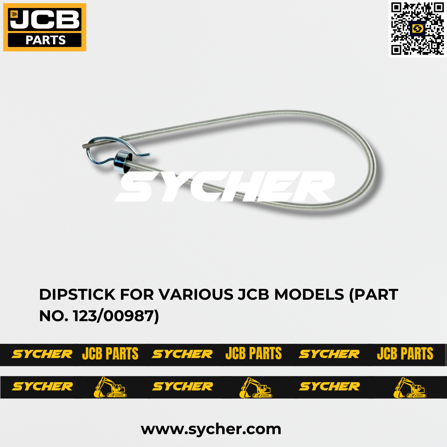 DIPSTICK FOR VARIOUS JCB MODELS (PART NO. 123/00987)