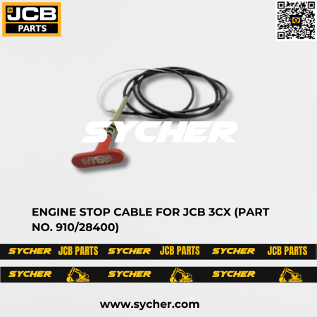 ENGINE STOP CABLE FOR JCB 3CX (PART NO. 910/28400)