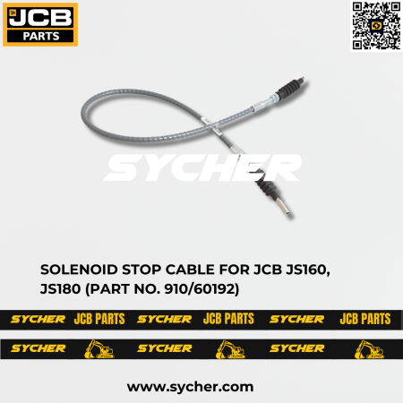 SOLENOID STOP CABLE FOR JCB JS160, JS180 (PART NO. 910/60192)