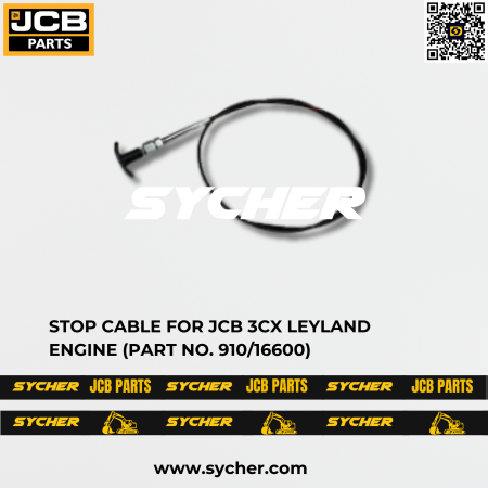 STOP CABLE FOR JCB 3CX LEYLAND ENGINE (PART NO. 910/16600)