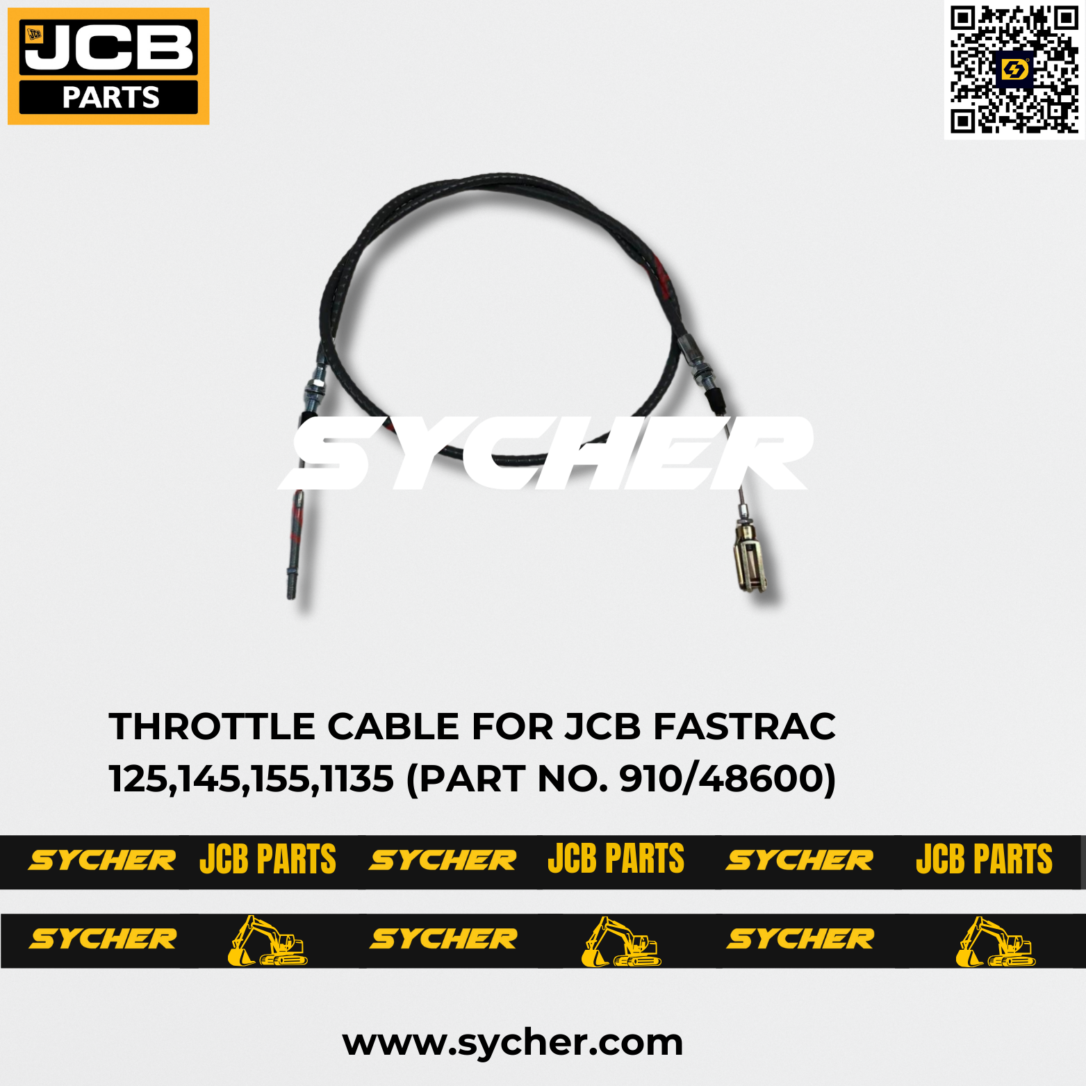 THROTTLE CABLE FOR JCB FASTRAC 125,145,155,1135 (PART NO. 910/48600)