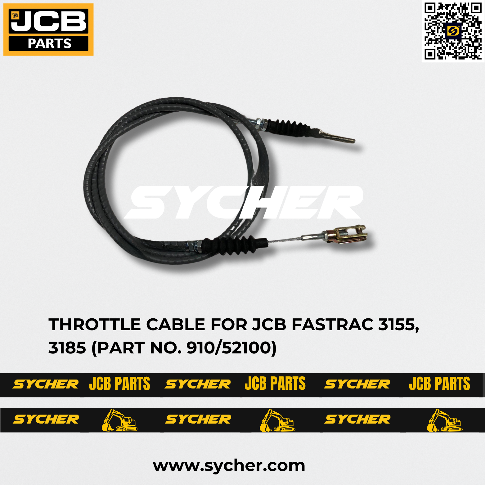 THROTTLE CABLE FOR JCB FASTRAC 3155, 3185 (PART NO. 910/52100)