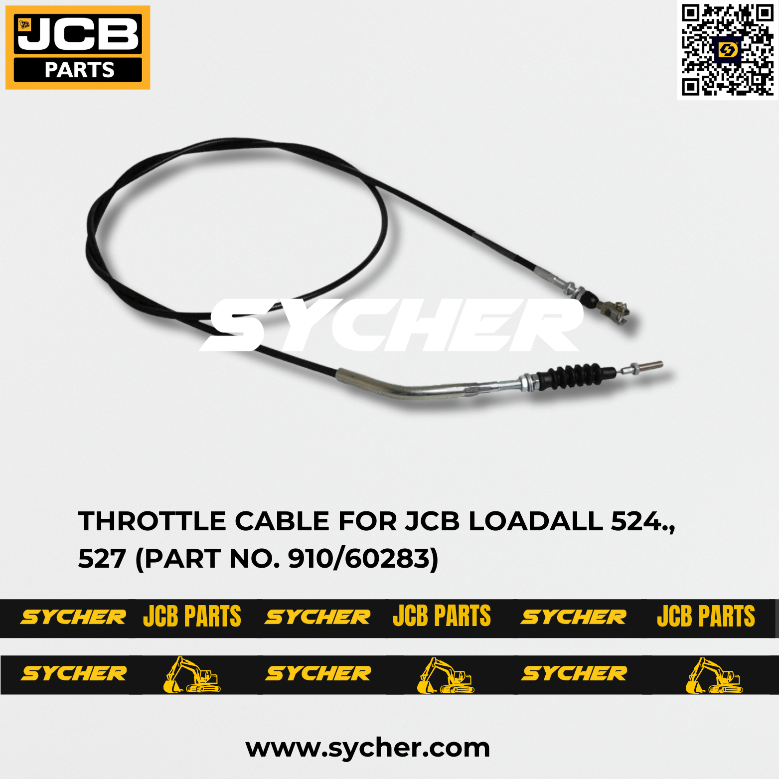 THROTTLE CABLE FOR JCB LOADALL 524., 527 (PART NO. 910/60283)