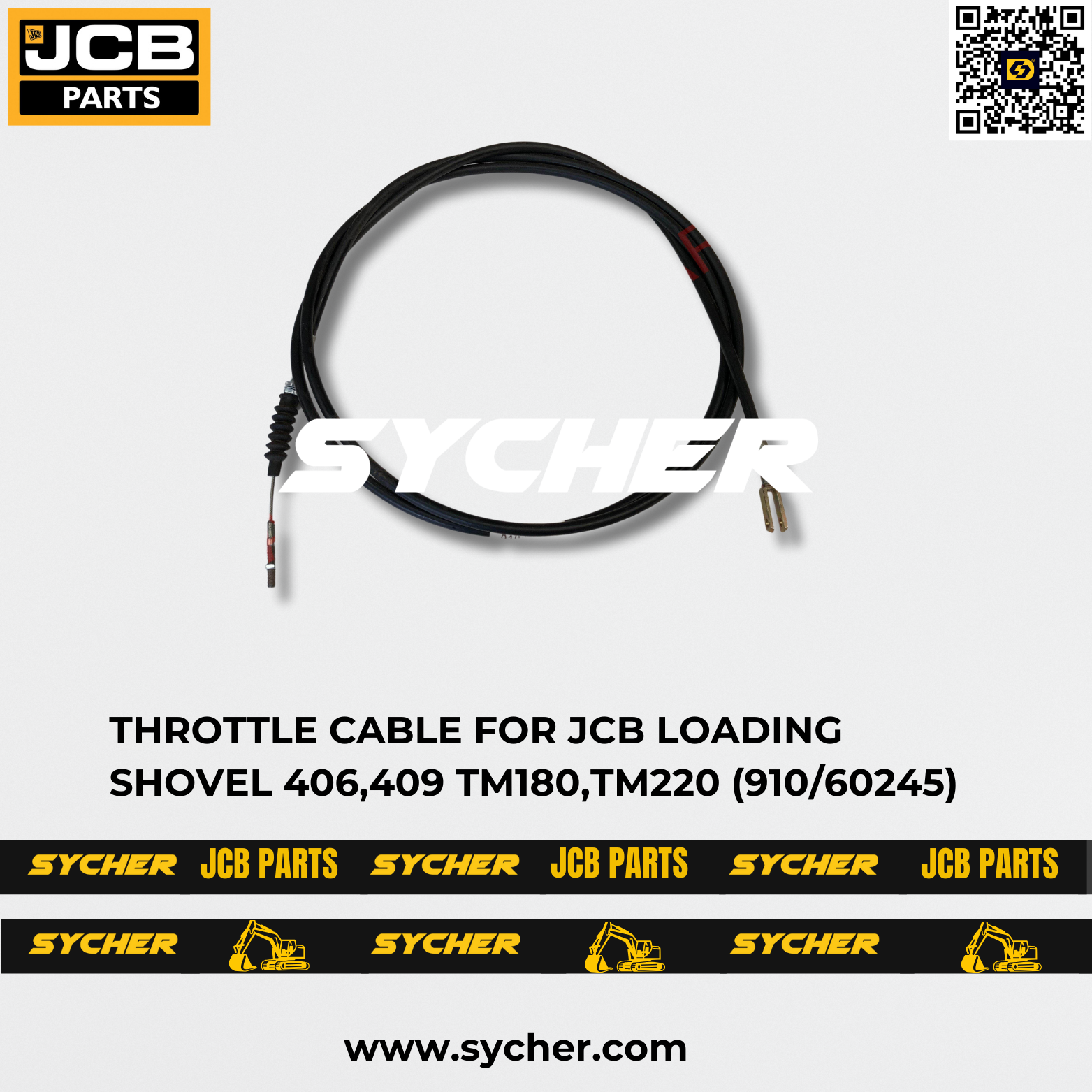 THROTTLE CABLE FOR JCB LOADING SHOVEL 406,409 TM180,TM220 (910/60245)