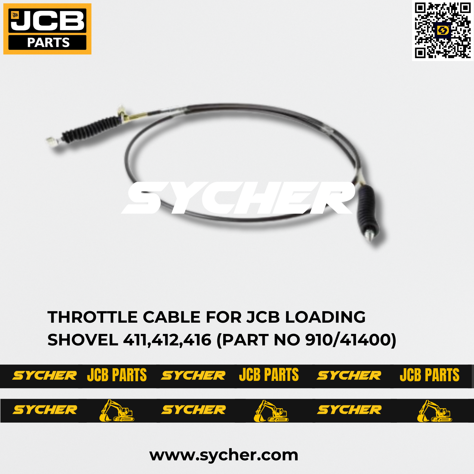 THROTTLE CABLE FOR JCB LOADING SHOVEL 411,412,416 (PART NO 910/41400)