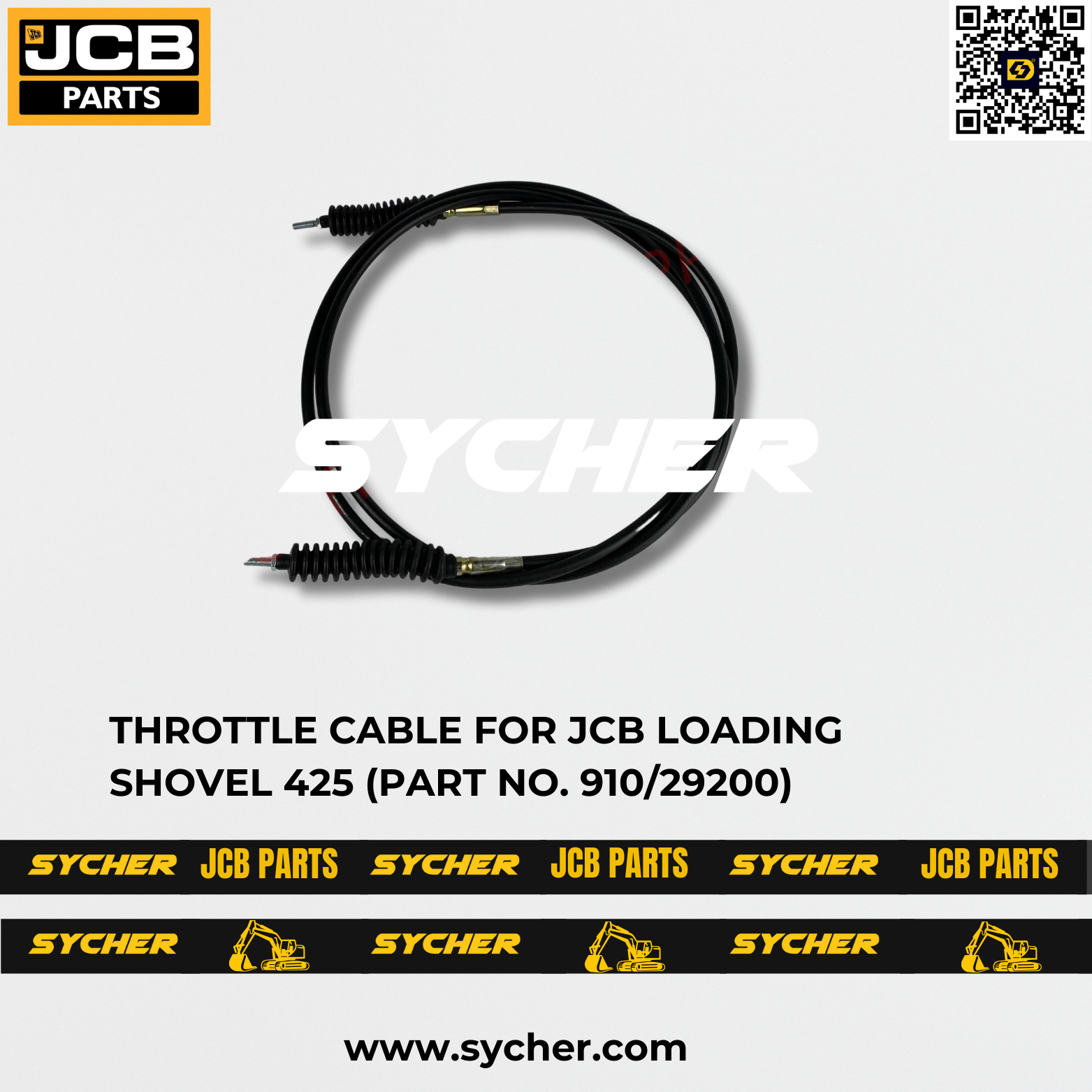 THROTTLE CABLE FOR JCB LOADING SHOVEL 425 (PART NO. 910/29200)