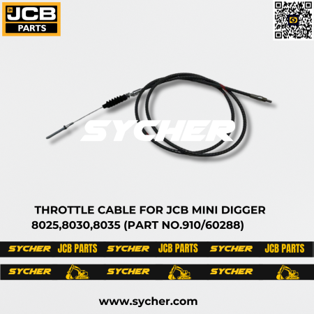 THROTTLE CABLE FOR JCB MINI DIGGER 8025,8030,8035 (PART NO.910/60288)