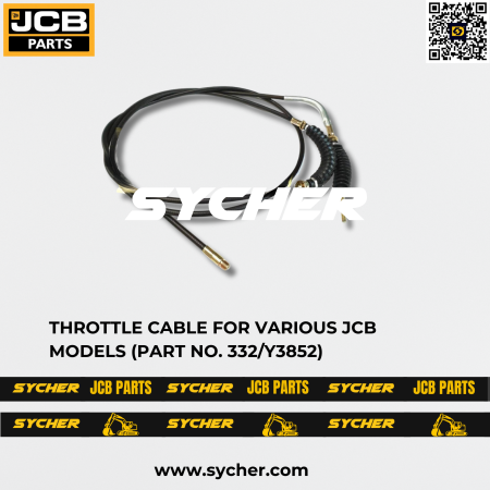THROTTLE CABLE FOR VARIOUS JCB MODELS (PART NO. 332/Y3852)