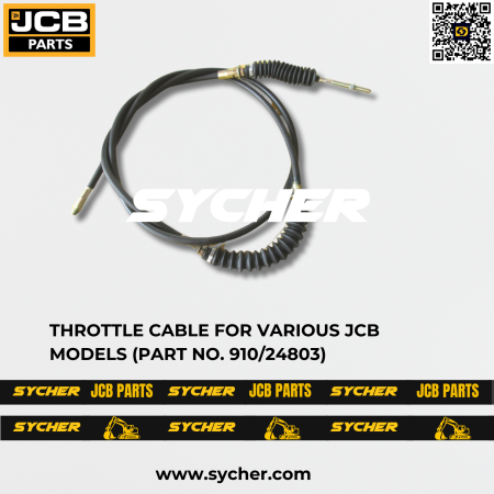THROTTLE CABLE FOR VARIOUS JCB MODELS (PART NO. 910/24803)