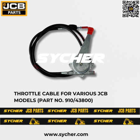 THROTTLE CABLE FOR VARIOUS JCB MODELS (PART NO. 910/43800)