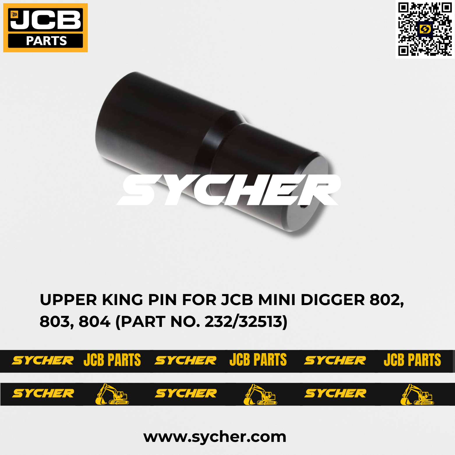 UPPER KING PIN FOR JCB MINI DIGGER 802, 803, 804 (PART NO. 232/32513)