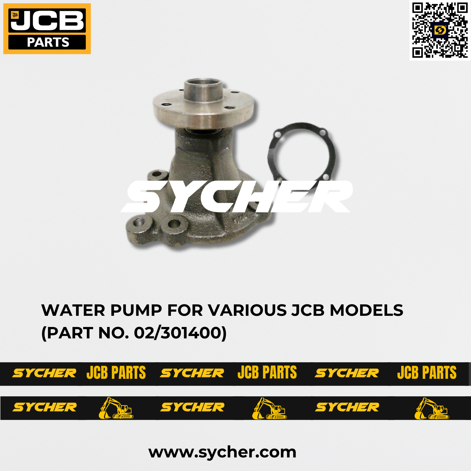 WATER PUMP FOR VARIOUS JCB MODELS (PART NO. 02/301400)