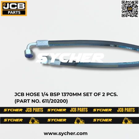 JCB HOSE 1/4 BSP 1370MM SET OF 2 PCS. (PART NO. 611/20200)